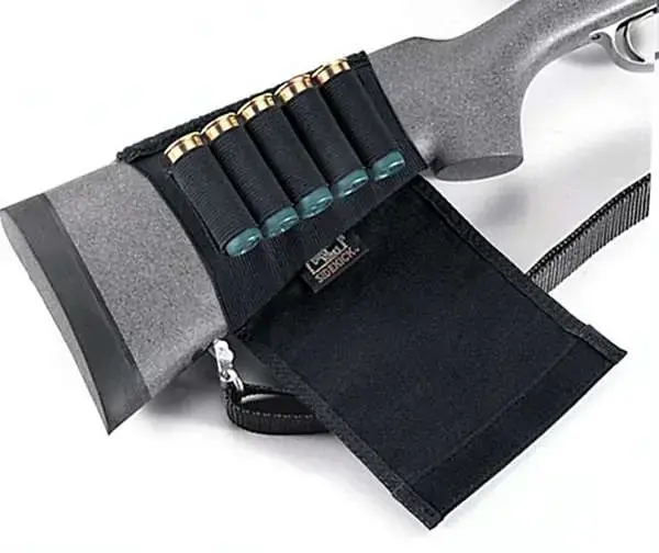Uncle Mikes 88492 Buttstock Shell Holder With Flap 5 Rounds Shotgun Black Nylon