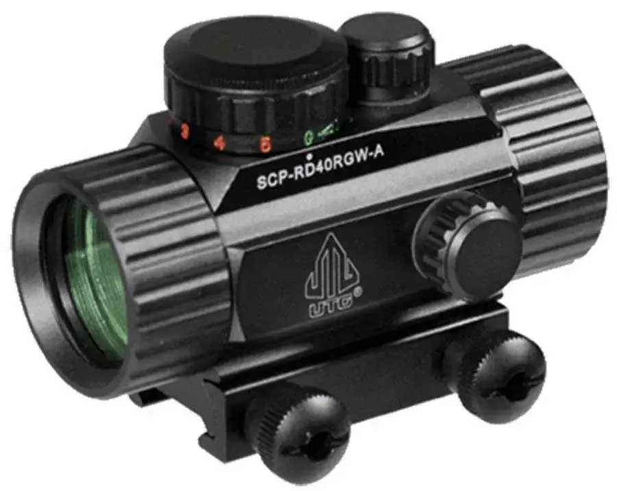 UTG SCP-RD40RGW-A CQB Dot Sight 1x 30mm 4 MOA Dual Illuminated Red/Green Dot Black