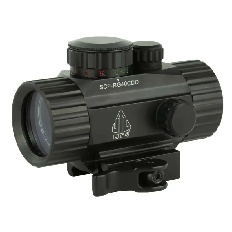 UTG SCP-RG40CDQ Circle Dot Sight 1x 30mm 4 MOA Illuminated Red/Green Circle Dot CR2032 Lithium Black Hardcoat Anodized