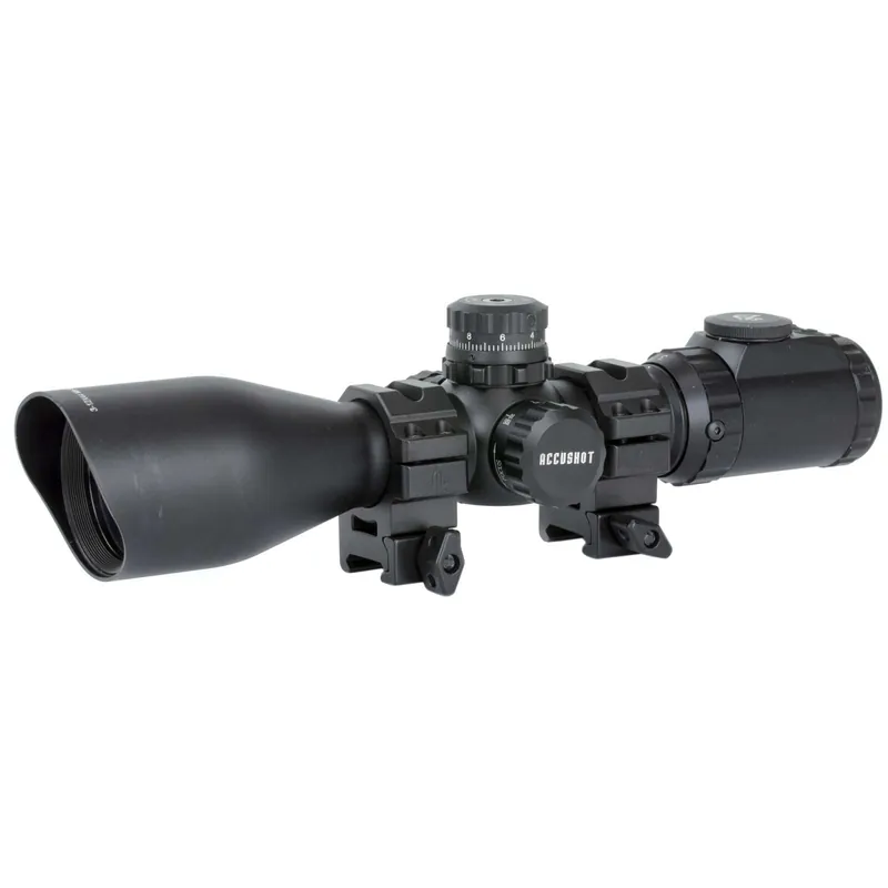 UTG SCP3UM312AO Accushot 3-12x 44mm Obj 32.00-10.00 ft @ 100 yds FOV 30mm Tube Black Finish Illuminated Red/Green Mil-Dot