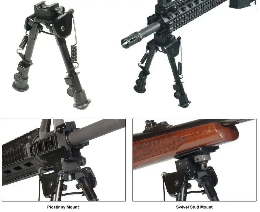 UTG TL-BP78 Tactical Bipod with Rubber Feet Black Aluminum 6.1-7.9"