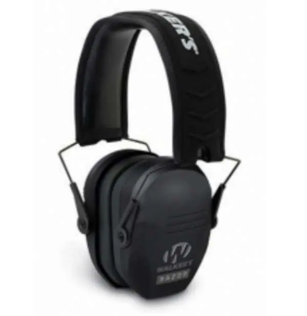 Walkers GWPRSMPAS Razor Slim Polymer 27 dB Over the Head Black Ear Cups w/Black Band