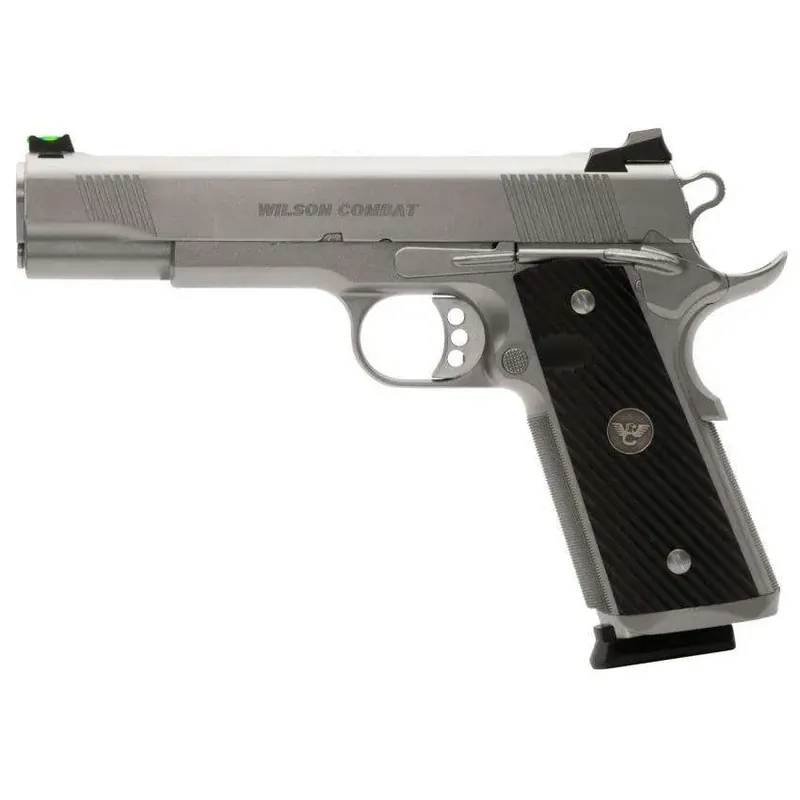 Wilson Combat CQBEFS45SS 1911 CQB Elite 45 ACP 5" 8+1 Stainless Black G10 Diagonal Grip