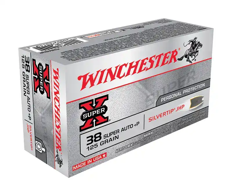 Winchester Ammo X38ASHP Super-X 38 Super +P 125 gr Silvertip Hollow Point 50 Round Box
