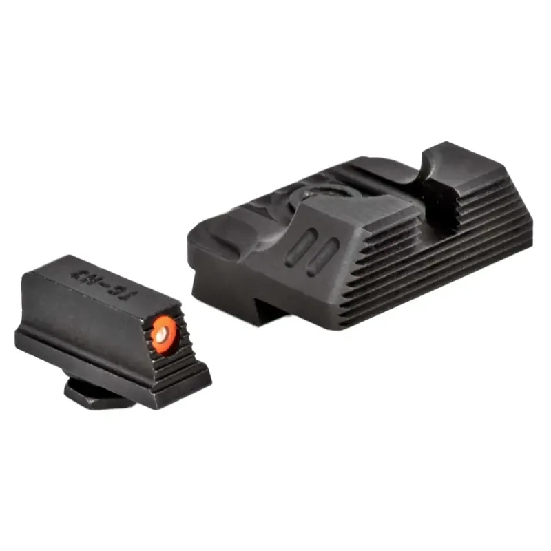 ZEV SIGHTSET215NS Combat V3 Night compatible with Glock Front Tritium with Orange Outline Standard Rear Black