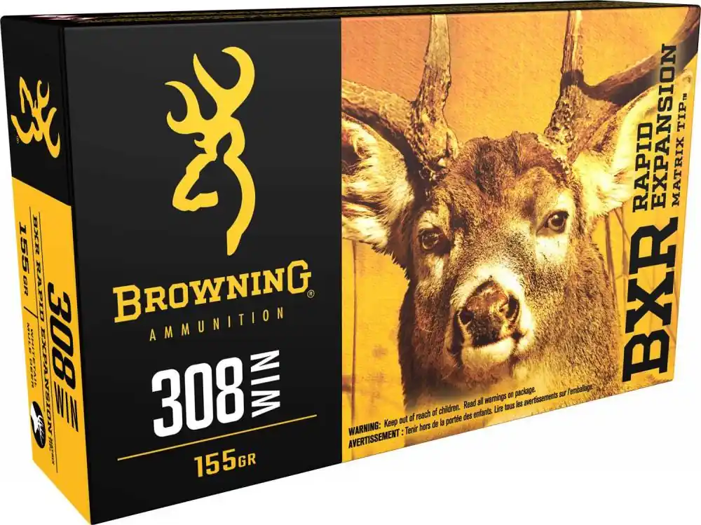 Browning Ammo B192103081 BXR 308 Win 155 gr Matrix Tip 20 Round Box