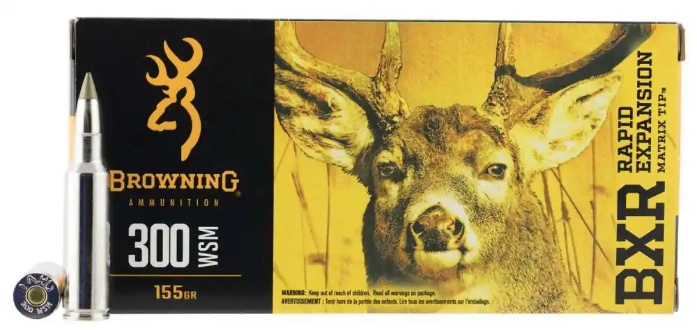 Browning Ammo B192130001 BXR 300 WSM 155 gr Matrix Tip 20 Round Box