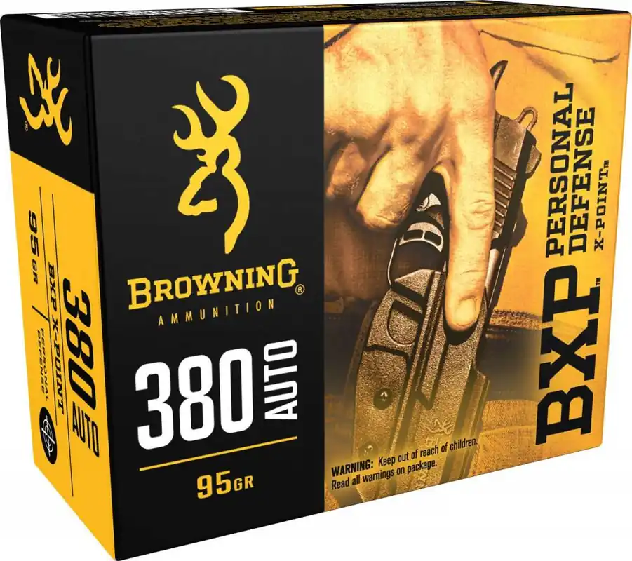 Browning Ammo B191703801 BXP 380 ACP 95 gr Hollow Point (HP) 20 Round Box