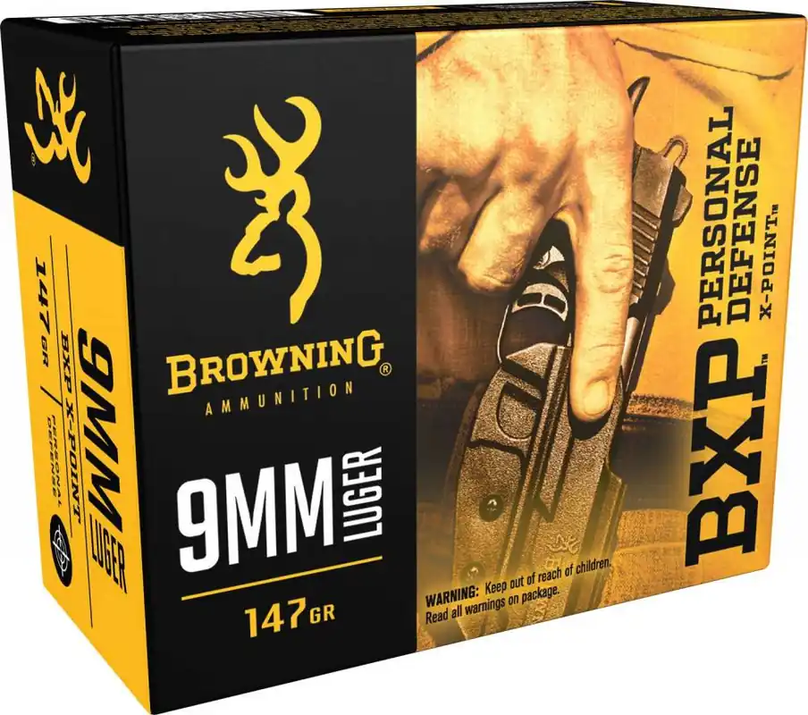 Browning Ammo B191700091 BXP 9mm Luger 147 gr Hollow Point (HP) 20 Round Box