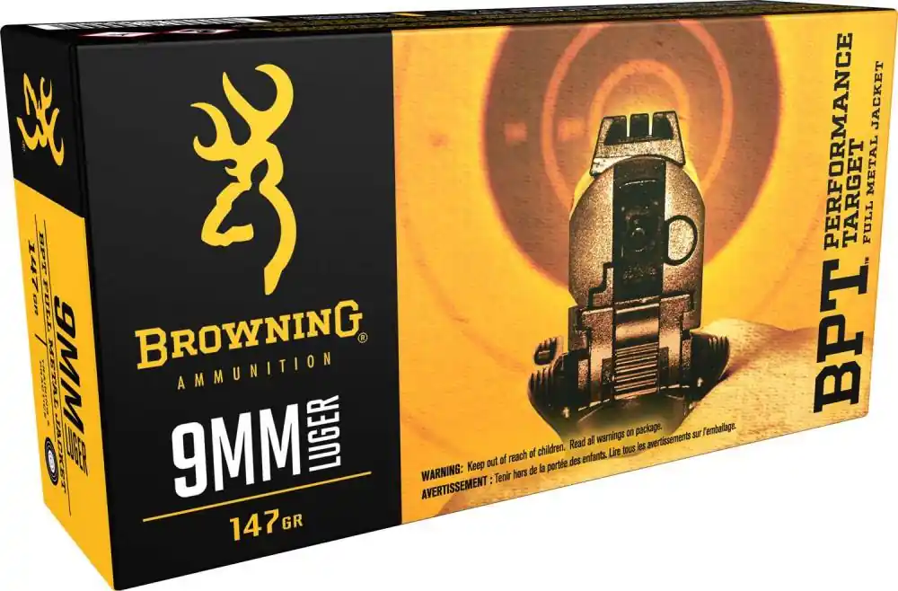 Browning Ammo B191800091 BPT 9mm Luger 147 gr Full Metal Jacket (FMJ) 50 Round Box