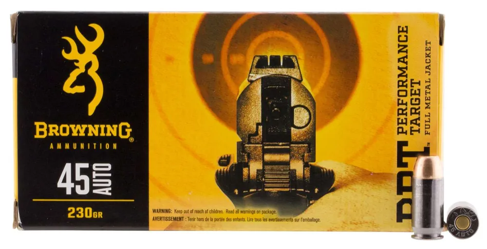 Browning Ammo B191800451 BPT 45 ACP 230 gr Full Metal Jacket (FMJ) 50 Round Box
