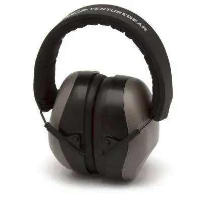 Pyramex VGCCOMB8610 Venture Gear Ever-Lite Range Kit 26 dB Over the Head Gray Ear Cups w/Black Band Muffs, Amber Lens w/Black Frame Glasses