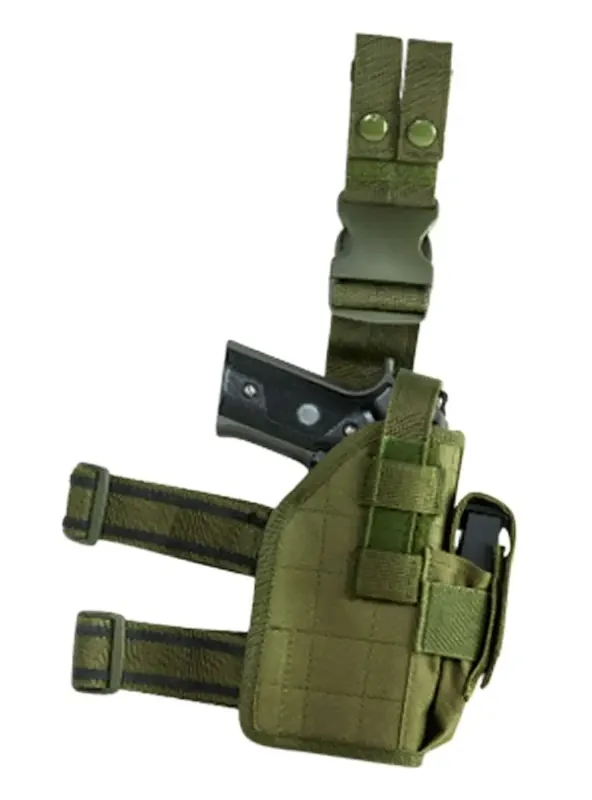 NCStar CVDLHOL2954G Drop Leg Universal Semi-Auto Handgun PVC Fabric Green