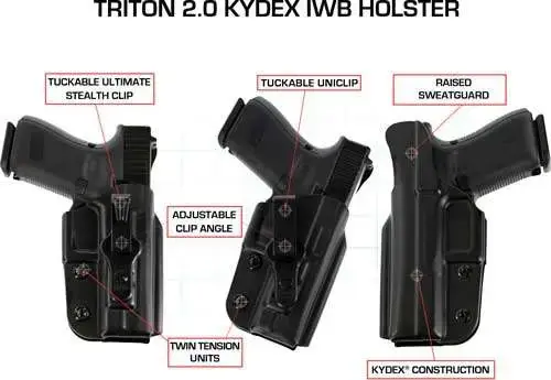Galco TR444 Triton 2.0 IWB Springfield XD 9/40 3" Kydex Black