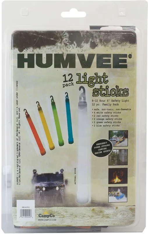 Humvee Accessories HMV6FP10 12 Piece Light Stick Family Pack White/Blue/Red/Green/Orange
