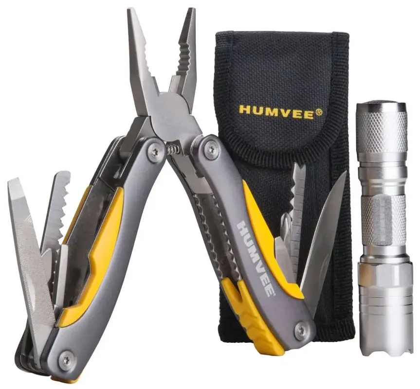 Humvee Accessories HMVCP10 Multi Pliers LED Combo Metal Multi Pliers LED Combo Multi-Purpose Tool