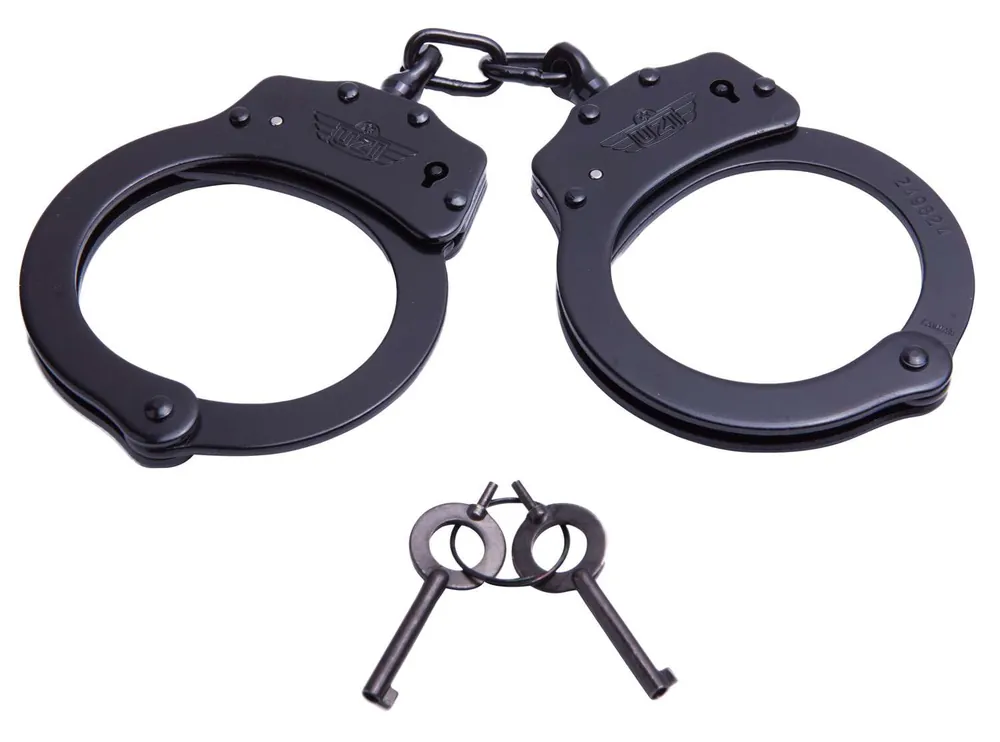 Uzi Accessories UZIHCCB Law Enforcement Cuffs Law Enforcement Cuffs Stainless Steel Black