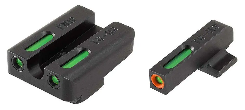Truglo TG13FN2PC Brite-Site TFX Pro Day/Night Sights FNX 40 Tritium/Fiber Optic Green w/Orange Outline Front U-Notch Green Rear Black