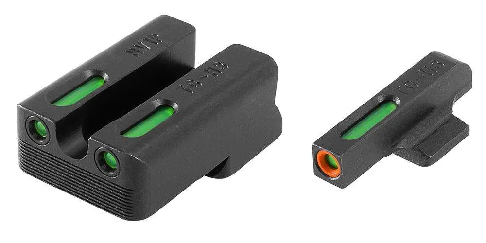Truglo TG13NV2PC Brite-Site TFX Pro Day/Night Sights 1911 with Novak 270-450 Tritium/Fiber Optic Green w/Orange Outline Front U-Notch Green Rear Black
