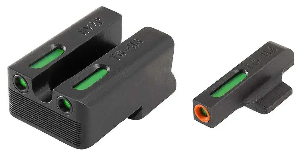 Truglo TG13NV4PC Brite-Site TFX Pro Day/Night Sights 1911 with Novak 270-500 Tritium/Fiber Optic Green w/Orange Outline Front U-Notch Green Rear Black