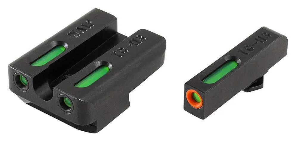 Truglo TG13WA1PC Brite-Site TFX Pro Day/Night Sights Walther PPQ Tritium/Fiber Optic Green w/Orange Outline Front U-Notch Green Rear Black
