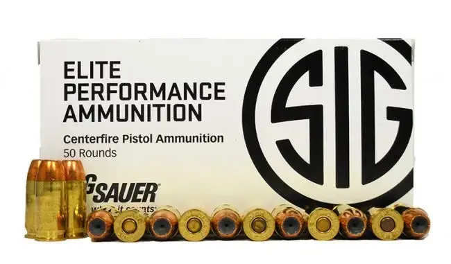 Sig Sauer E45AP150 Elite V-Crown 45 ACP 200 gr Jacketed Hollow Point (JHP) 50 Round Box