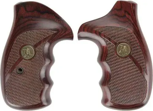 Pachmayr 63020 Renegade Laminate Revolver Grip Panels S&W K/L Frame Round Butt Checkered Wood Laminate Rosewood