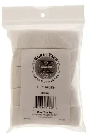 Bore Tech BTPT118S50 X-Count Square Patches Cotton 500 Per Pack 1.12"