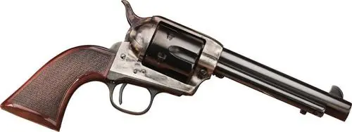 Taylors and Company 556201DE Short Stroke Smoke Wagon 45 Colt (LC) 6 Round 4.75" Blued Case Hardened Walnut Navy Sized Grip