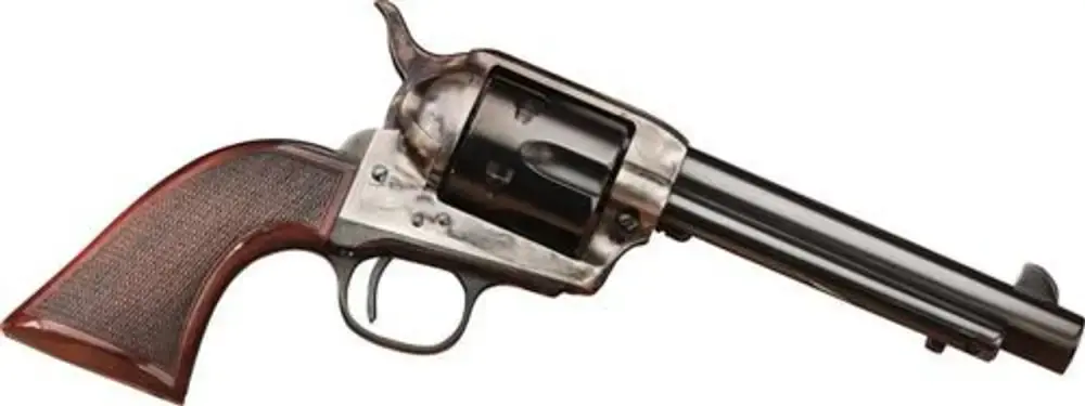 Taylors and Company 556202DE Short Stroke Smoke Wagon 45 Colt (LC) 6 Round 5.50" Blued Case Hardened Walnut Navy Sized Grip