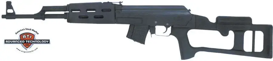 Advanced Technology MAK0100 Fiberforce Stock Package Fixed Thumbhole Black Synthetic & Ventilated Handguard for AK-47 Rifle