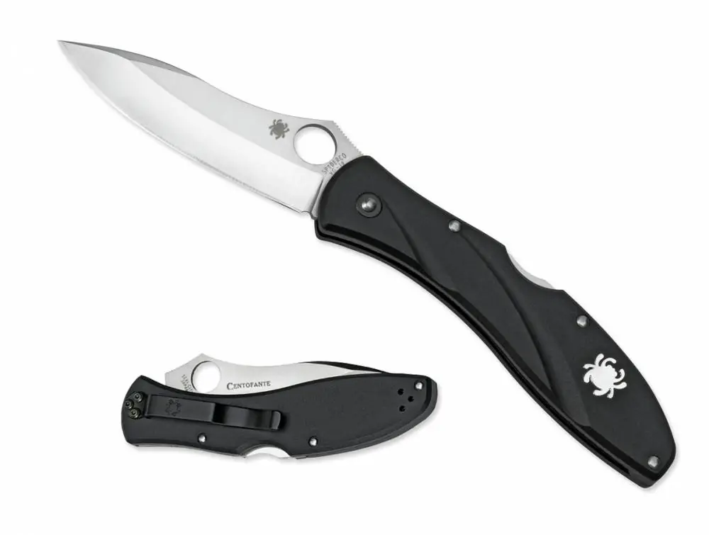 Spyderco C66PBK3 Centofante 3 3.13" VG-10 Stainless Steel Drop Point FRN Black Handle