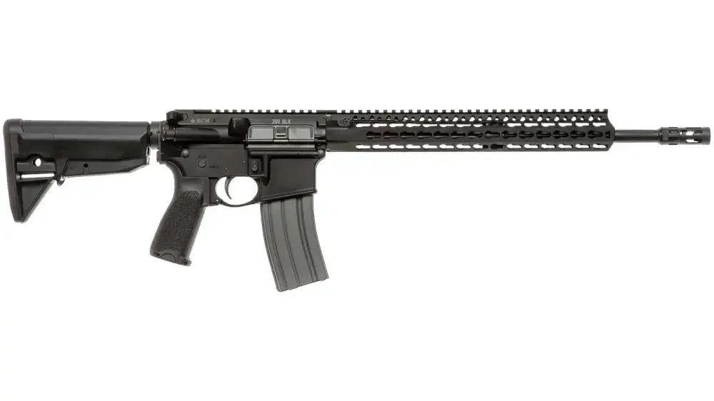 BCM 653790 RECCE-16 KMR-A 300 Blackout 16" 30+1 Black Hard Coat Anodized, Manganese Phosphate, 6 Position Stock, Bravo Mod 3 Grip