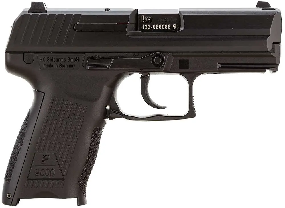 HK 81000045 P2000 V2 LEM 40 S&W 3.66" 12+1 Black, Black Interchangeable Backstrap Grip