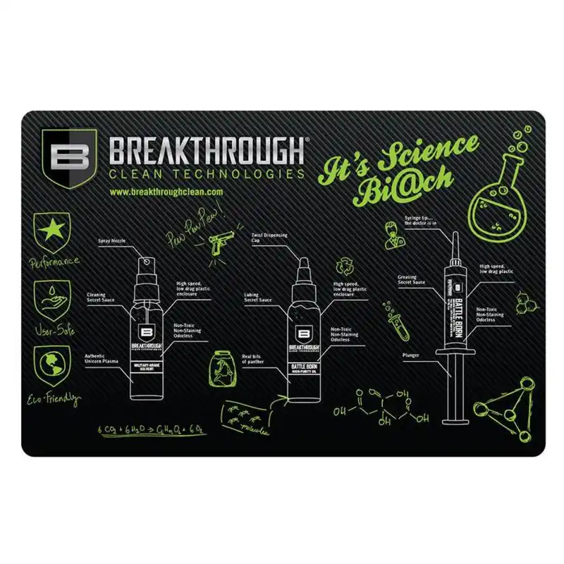 Breakthrough Clean BTRGMP Cleaning Mat Pistol Polyester Top w/Neoprene Rubber Backing 11" x 17"