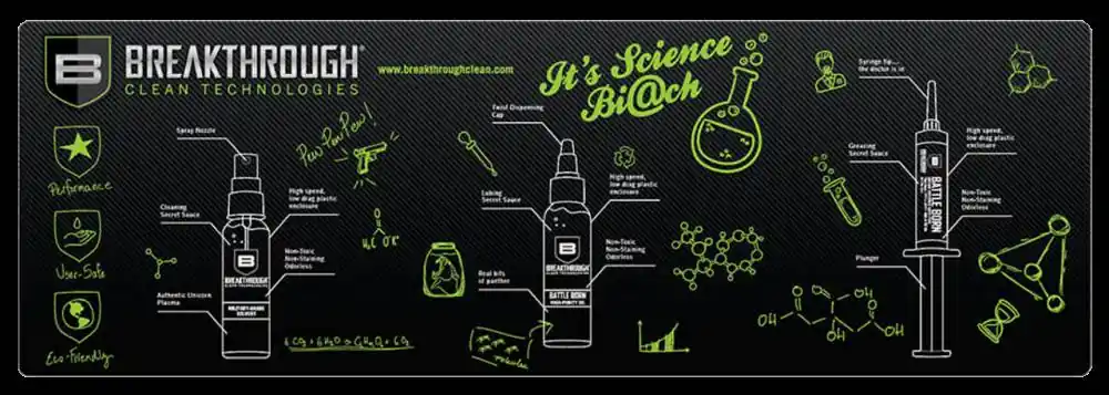 Breakthrough Clean BTRGMR Cleaning Mat Rifle Polyester Top w/Neoprene Rubber Backing 12" x 36"