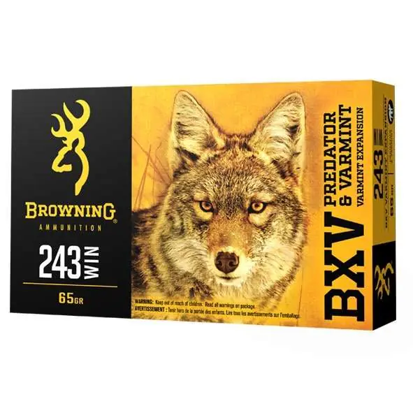Browning Ammo B192302431 BXV 243 Win 65 gr Polymer Tip 20 Round Box