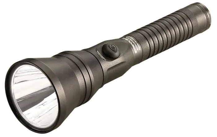 Streamlight 74819 Strion DS HPL 700/300/40 Lumens LED Aluminum Black Anodized Lithium Ion with 120V AC/12V DC Smart Charger Piggy Back Holder