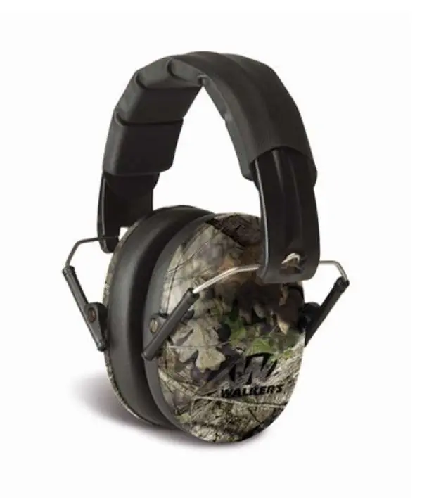 Walkers GWPFPM1CMO Pro Low Profile Polymer 22 dB Over the Head Mossy Oak Ear Cups w/Black Band