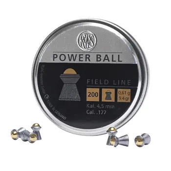 RWS/Umarex 2317414 Power Ball .177 Pellet Steel/Lead Domed Pellet 200 Per Tin