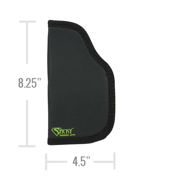 Sticky Holsters LG6LMODLS LG-6L 4-5" Large Auto with Laser Latex Free Synthetic Rubber Black w/Green Logo