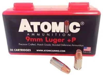 Atomic 00409 Pistol 9mm Luger +P 124 gr Bonded Match Hollow Point 50 Round Box