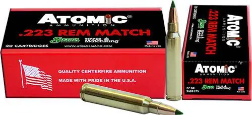 Atomic 00459 Rifle 223 Rem 77 gr Tipped MatchKing 20 Round Box