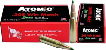 Atomic 00460 Rifle 308 Win 168 gr Tipped MatchKing 20 Round Box