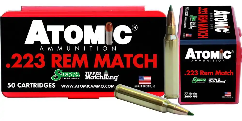 Atomic 00452 Rifle 223 Rem 77 gr Tipped MatchKing 50 Round Box