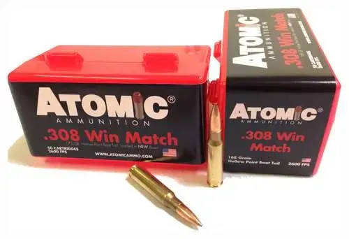 Atomic 00426 Rifle 308 Win 168 gr Hollow Point Boat Tail (HPBT) 50 Round Box