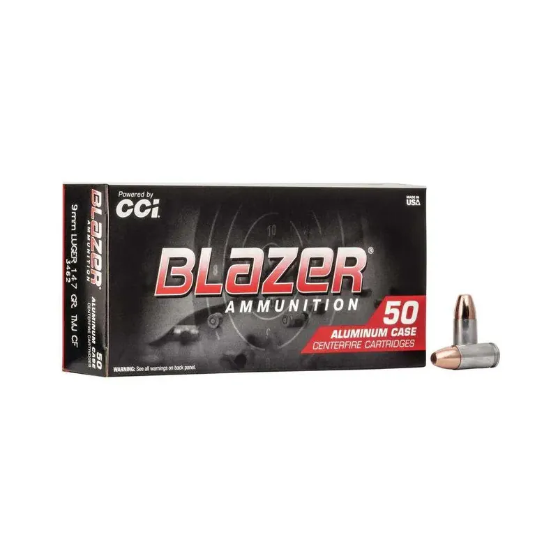 CCI 3462 Blazer Clean Fire 9mm Luger 147 gr Total Metal Jacket (TMJ) 50 Bx/ 20 Cs