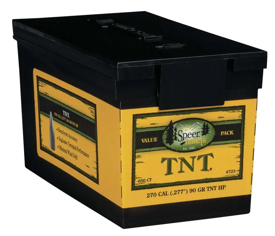 Speer 4723 TNT 270 Win .277 90 gr Jacketed Hollow Point (JHP) 650 Per Box