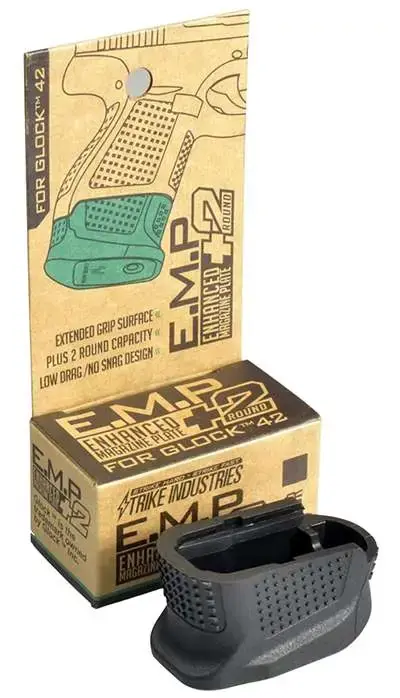 Strike EMPG42B Enhanced Magazine Plate +2 for Glock 42 Black Polymer