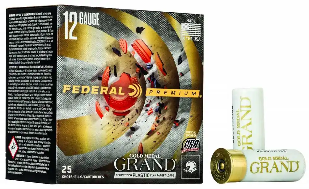 Federal GMT11475 Premium Gold Medal Grand Plastic 12 Gauge 2.75 1 1/8 oz 7.5 Shot 25 Round Box